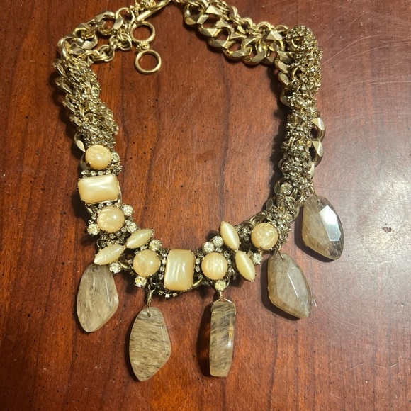 Stella & Dot Jacqueline Statement Necklace RRP$228 Crystal Gold tone VTG rare - Picture 10 of 11